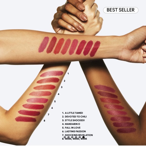 NEW Mac POWDER KISS LIPSTICK Werk Werk Werk Matte Red Lipstick - Picture 3 of 3